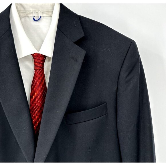 STAFFORD jacket blazer sport coat classic fit super 100's wool black 44R - Picture 1 of 9